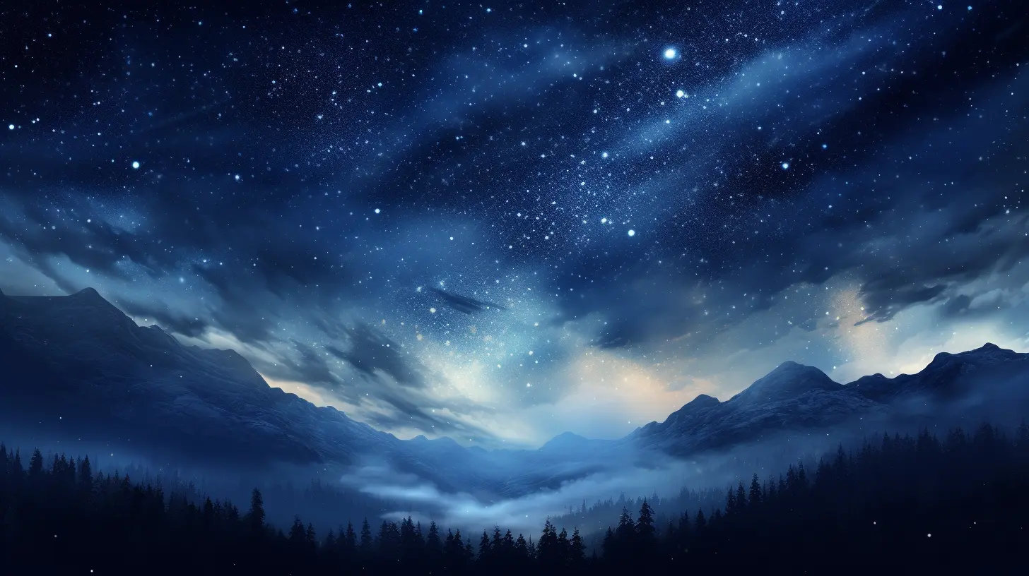 Landscape of wild and mountain in the night full of star