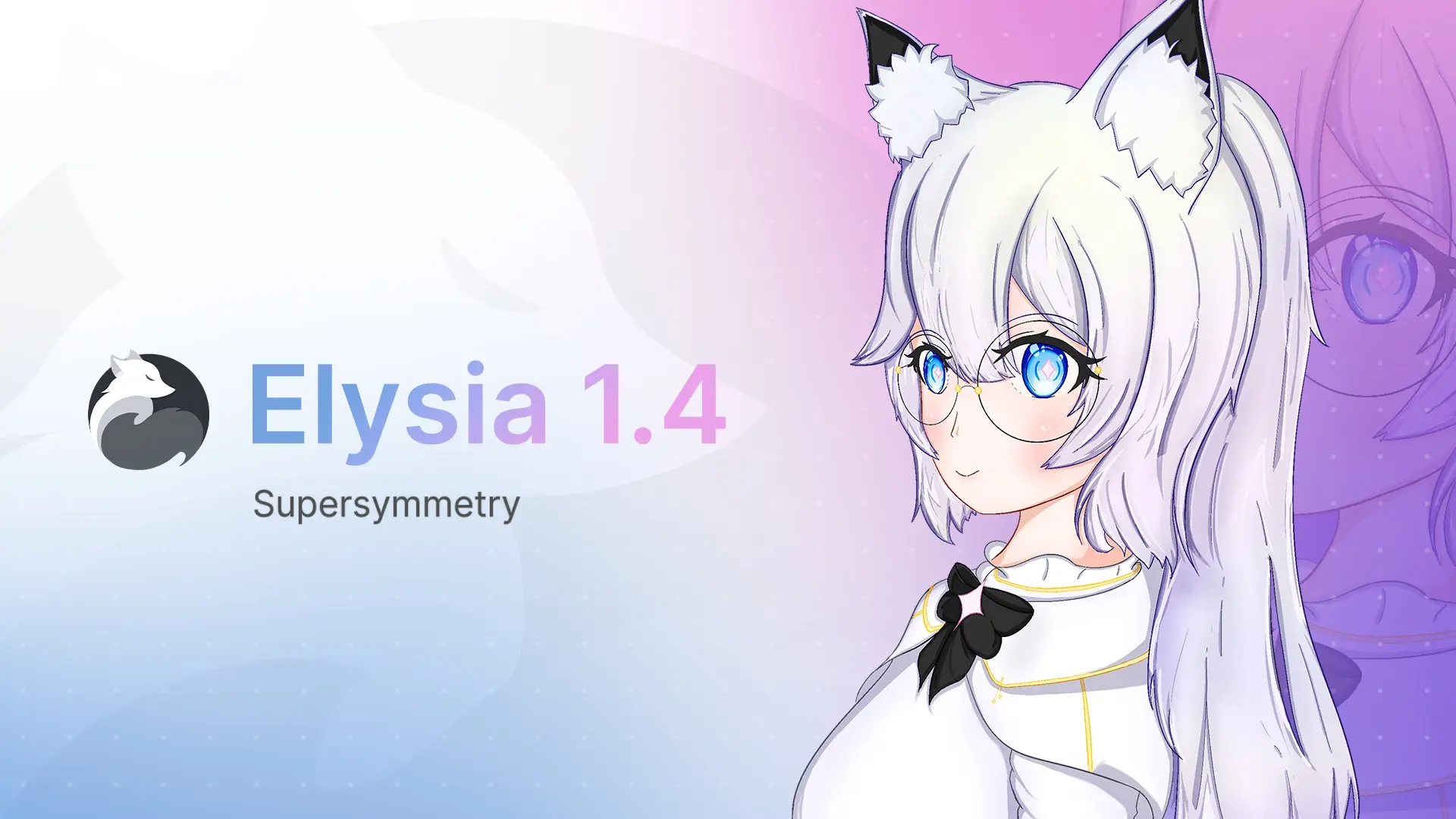 'Elysia 1.4' as title with the word 'Supersymmetry' on the left with ElysiaJS chan on the right.