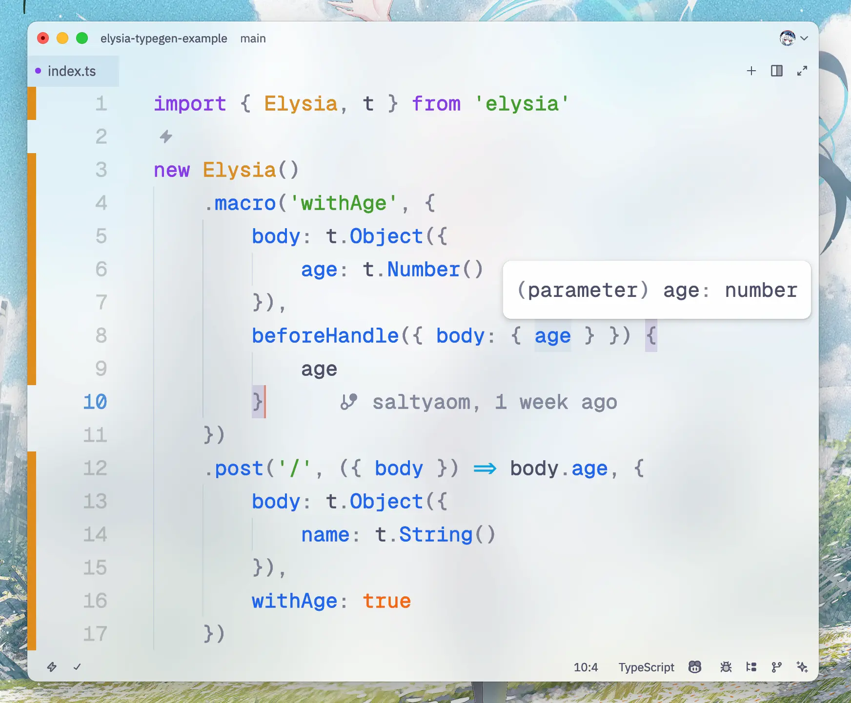 Macro with extension